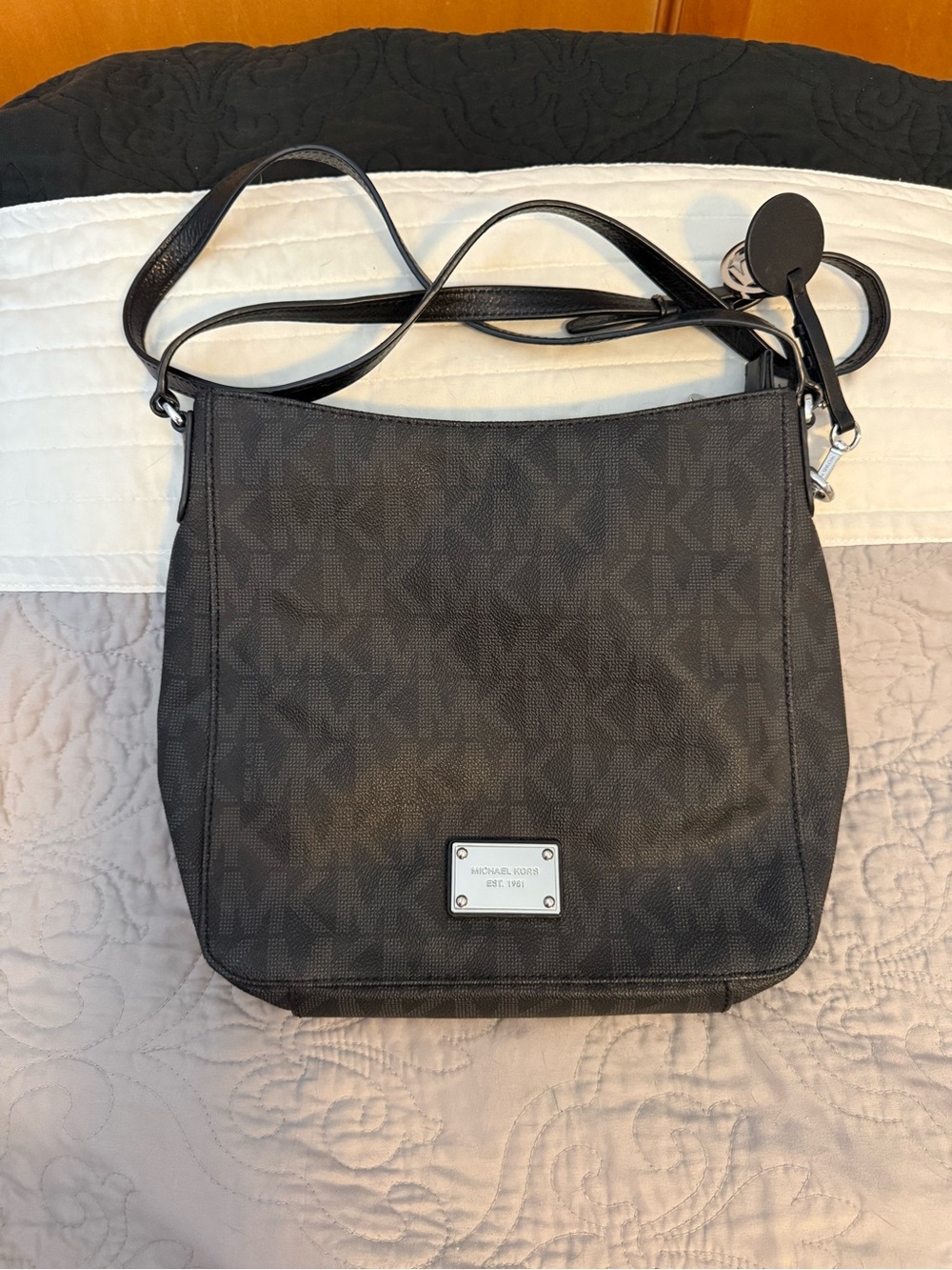 Michael Kors Black MK Logo Crossbody Bag